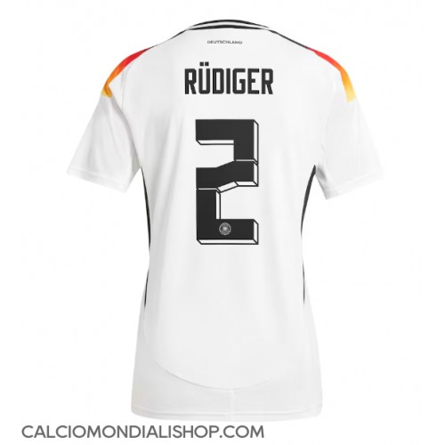 Maglie da calcio Germania Antonio Rudiger #2 Prima Maglia Femminile Europei 2024 Manica Corta